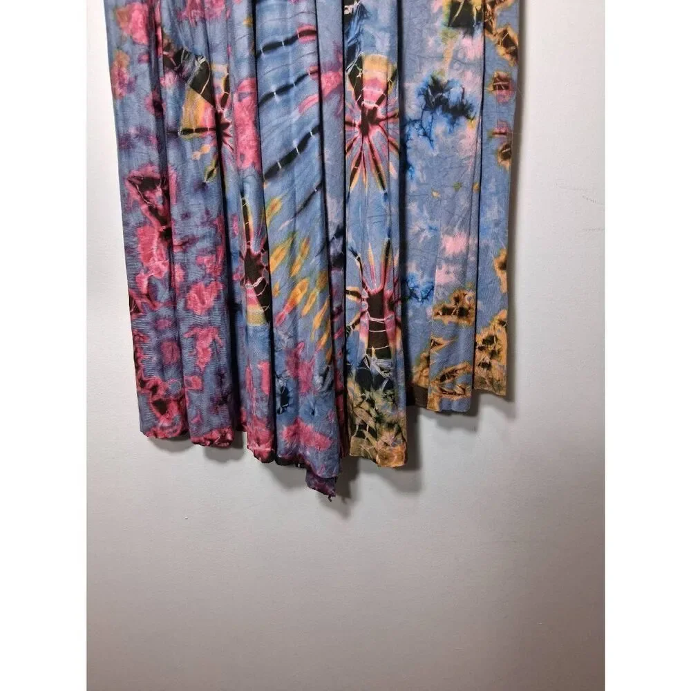 womens large midi dress artisan boho gypsy hippie halter neck tie dye handmade